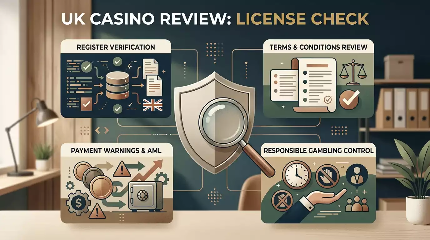 Licence checklist with UK and Great Britain caveat labels beside a neutral shield icon